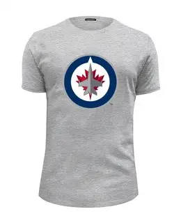 Заказать мужскую футболку в Москве. Футболка базовая Winnipeg Jets / NHL Canada от KinoArt - готовые дизайны и нанесение принтов.