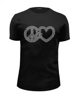 Заказать мужскую футболку в Москве. Футболка базовая Peace & Love от balden - готовые дизайны и нанесение принтов.