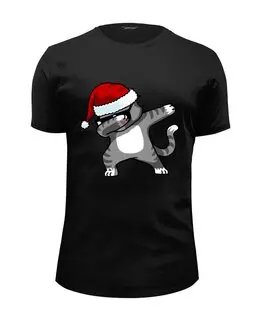 Заказать мужскую футболку в Москве. Футболка базовая Dabbing Cat от skynatural - готовые дизайны и нанесение принтов.
