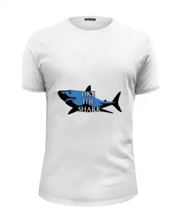 Заказать мужскую футболку в Москве. Футболка базовая like the shark от DenTen - готовые дизайны и нанесение принтов.