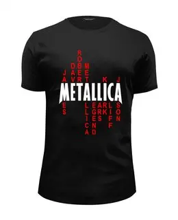 Заказать мужскую футболку в Москве. Футболка базовая Metallica History от prokop7 - готовые дизайны и нанесение принтов.
