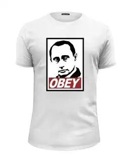 Заказать мужскую футболку в Москве. Футболка базовая Путин OBEY от printik - готовые дизайны и нанесение принтов.