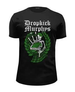 Заказать мужскую футболку в Москве. Футболка базовая Dropkick Murphys от geekbox - готовые дизайны и нанесение принтов.