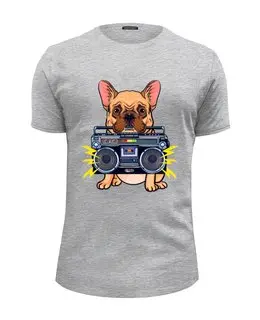 Заказать мужскую футболку в Москве. Футболка базовая Dog boombox от ПРИНТЫ ПЕЧАТЬ  - готовые дизайны и нанесение принтов.