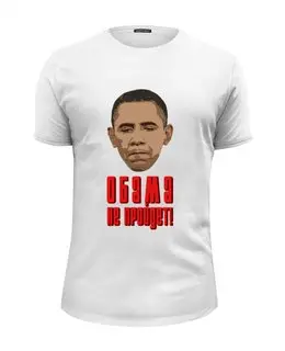 Заказать мужскую футболку в Москве. Футболка базовая Обама не пройдет!  от Антон Величко - готовые дизайны и нанесение принтов.