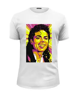 Заказать мужскую футболку в Москве. Футболка базовая Майкл Джексон от Виктор Гришин - готовые дизайны и нанесение принтов.