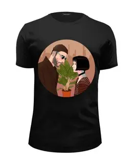 Заказать мужскую футболку в Москве. Футболка базовая Леон и матильда  от T-shirt print  - готовые дизайны и нанесение принтов.