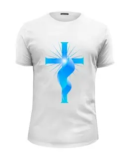 Заказать мужскую футболку в Москве. Футболка базовая Христианский крест и священный огонь. от cutworld@yandex.ru - готовые дизайны и нанесение принтов.