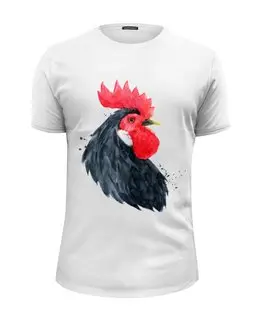 Заказать мужскую футболку в Москве. Футболка базовая Mr. Black Rooster от Илья Щеблецов - готовые дизайны и нанесение принтов.