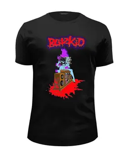 Заказать мужскую футболку в Москве. Футболка базовая Blitzkid band от Leichenwagen - готовые дизайны и нанесение принтов.