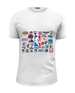 Заказать мужскую футболку в Москве. Футболка базовая NBA. Национальная баскетбольная ассоциация от Виктор Гришин - готовые дизайны и нанесение принтов.