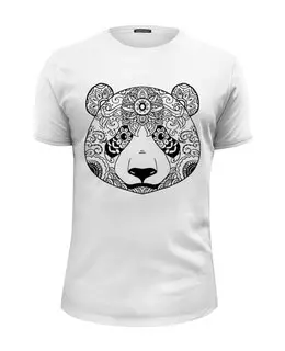 Заказать мужскую футболку в Москве. Футболка базовая панда от queen  - готовые дизайны и нанесение принтов.
