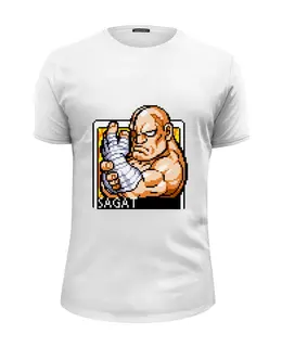 Заказать мужскую футболку в Москве. Футболка базовая Street Fighter Sagat Hoodie от StreetMag - готовые дизайны и нанесение принтов.