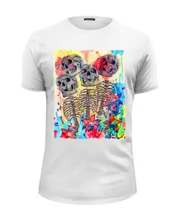 Заказать мужскую футболку в Москве. Футболка базовая Skull Art от Leichenwagen - готовые дизайны и нанесение принтов.