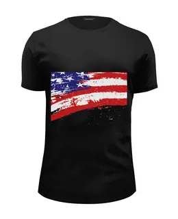 Заказать мужскую футболку в Москве. Футболка базовая Футболка USA черная от NEW LINE STORE - готовые дизайны и нанесение принтов.