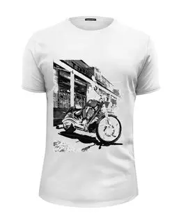 Заказать мужскую футболку в Москве. Футболка базовая Мотоциклы от paster10 - готовые дизайны и нанесение принтов.