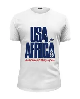 Заказать мужскую футболку в Москве. Футболка базовая USA for Africa от symbols - готовые дизайны и нанесение принтов.