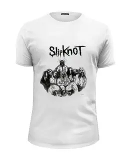 Заказать мужскую футболку в Москве. Футболка базовая Slipknot   от cherdantcev - готовые дизайны и нанесение принтов.