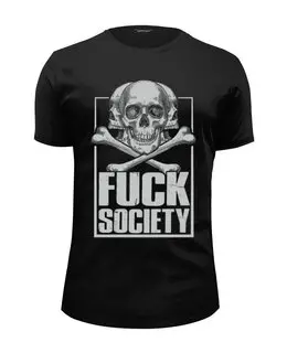 Заказать мужскую футболку в Москве. Футболка базовая ☠ FUCK SOCIETY ☠ от balden - готовые дизайны и нанесение принтов.