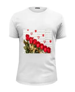 Заказать мужскую футболку в Москве. Футболка базовая Цветы Розы от Тима Старк - готовые дизайны и нанесение принтов.