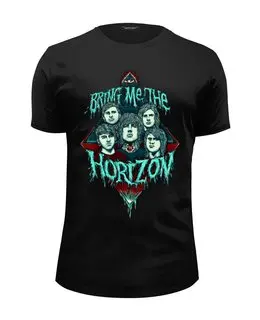 Заказать мужскую футболку в Москве. Футболка базовая Bring me the horizon от Мария Борисенкова - готовые дизайны и нанесение принтов.