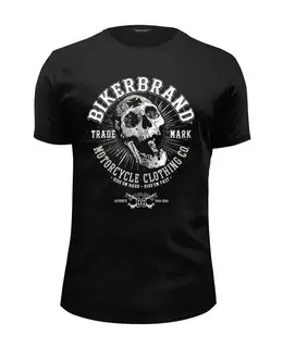 Заказать мужскую футболку в Москве. Футболка базовая Bikerbrand от Leichenwagen - готовые дизайны и нанесение принтов.