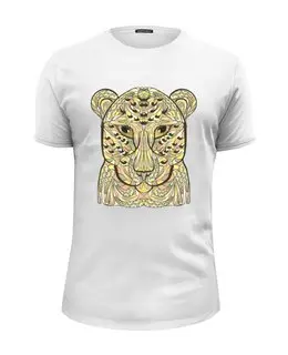 Заказать мужскую футболку в Москве. Футболка базовая Ethnic leopard от T-shirt print  - готовые дизайны и нанесение принтов.