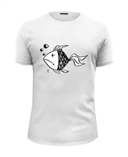 Заказать мужскую футболку в Москве. Футболка базовая Рыба моей мечты от galkagalka - готовые дизайны и нанесение принтов.