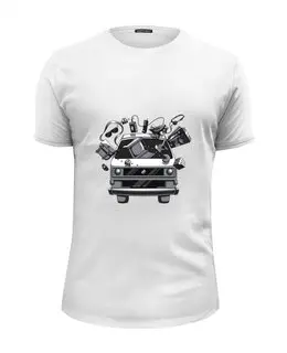 Заказать мужскую футболку в Москве. Футболка базовая Машина  от T-shirt print  - готовые дизайны и нанесение принтов.