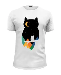 Заказать мужскую футболку в Москве. Футболка базовая Сова (Owl) от trugift - готовые дизайны и нанесение принтов.