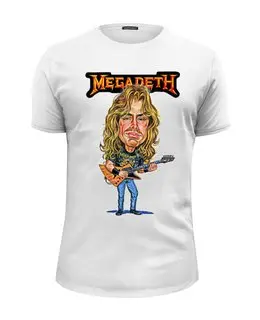 Заказать мужскую футболку в Москве. Футболка базовая Megadeth от Leichenwagen - готовые дизайны и нанесение принтов.