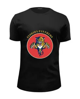 Заказать мужскую футболку в Москве. Футболка базовая Флорида Пантерс от kspsshop - готовые дизайны и нанесение принтов.