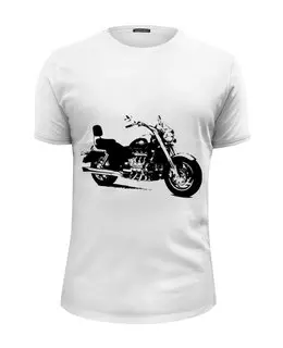 Заказать мужскую футболку в Москве. Футболка базовая Мотоцикл от T-shirt print  - готовые дизайны и нанесение принтов.