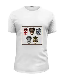 Заказать мужскую футболку в Москве. Футболка базовая Африканские Маски 2 от Виктор Гришин - готовые дизайны и нанесение принтов.