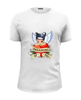 Заказать мужскую футболку в Москве. Футболка базовая Мечтаю о тебе от zen4@bk.ru - готовые дизайны и нанесение принтов.
