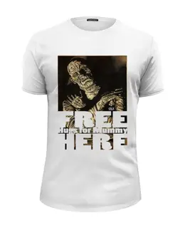 Заказать мужскую футболку в Москве. Футболка базовая Бесплатные объятия для мумии от OEX design - готовые дизайны и нанесение принтов.