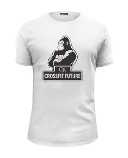 Заказать мужскую футболку в Москве. Футболка базовая Crossfit / Кроссфит от KinoArt - готовые дизайны и нанесение принтов.