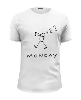 Заказать мужскую футболку в Москве. Футболка базовая Понедельник от MariYang  - готовые дизайны и нанесение принтов.
