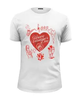 Заказать мужскую футболку в Москве. Футболка базовая День Святого Валентина (14 февраля) от coolmag - готовые дизайны и нанесение принтов.