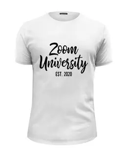 Заказать мужскую футболку в Москве. Футболка базовая Zoom University от Elen Rych - готовые дизайны и нанесение принтов.