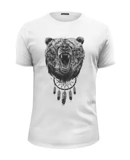 Заказать мужскую футболку в Москве. Футболка базовая Медведь от printik - готовые дизайны и нанесение принтов.