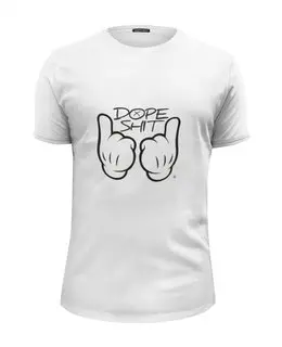 Заказать мужскую футболку в Москве. Футболка базовая Dope SHIT от Sergio Happy - готовые дизайны и нанесение принтов.