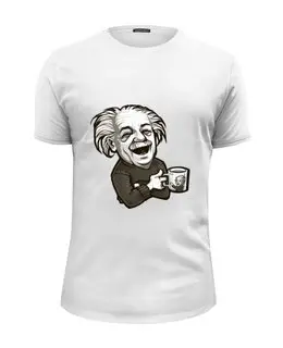 Заказать мужскую футболку в Москве. Футболка базовая Эйнштейн от sanc13hez - готовые дизайны и нанесение принтов.