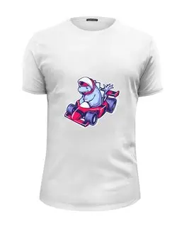 Заказать мужскую футболку в Москве. Футболка базовая Динозавр на Картинге от trugift - готовые дизайны и нанесение принтов.