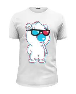 Заказать мужскую футболку в Москве. Футболка базовая Медведь 3D от trugift - готовые дизайны и нанесение принтов.
