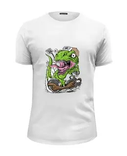 Заказать мужскую футболку в Москве. Футболка базовая Дракончик зомби от T-shirt print  - готовые дизайны и нанесение принтов.