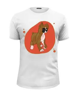 Заказать мужскую футболку в Москве. Футболка базовая Boxers puppy от Команда помощи немецким боксерам - готовые дизайны и нанесение принтов.