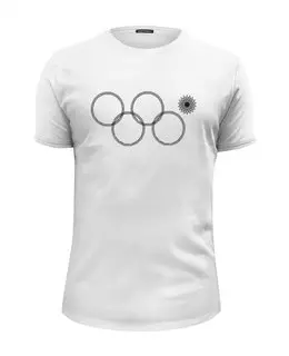 Заказать мужскую футболку в Москве. Футболка базовая нераскрывшееся олимпийское кольцо от denis87 - готовые дизайны и нанесение принтов.
