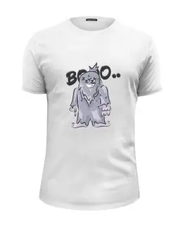 Заказать мужскую футболку в Москве. Футболка базовая Yeti BOOO от goroshek - готовые дизайны и нанесение принтов.