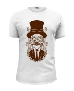 Заказать мужскую футболку в Москве. Футболка базовая Steampunk от ingenervolos@gmail.com - готовые дизайны и нанесение принтов.